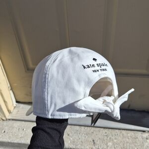 Kate Spade White Baseball Cap with Gold Logo